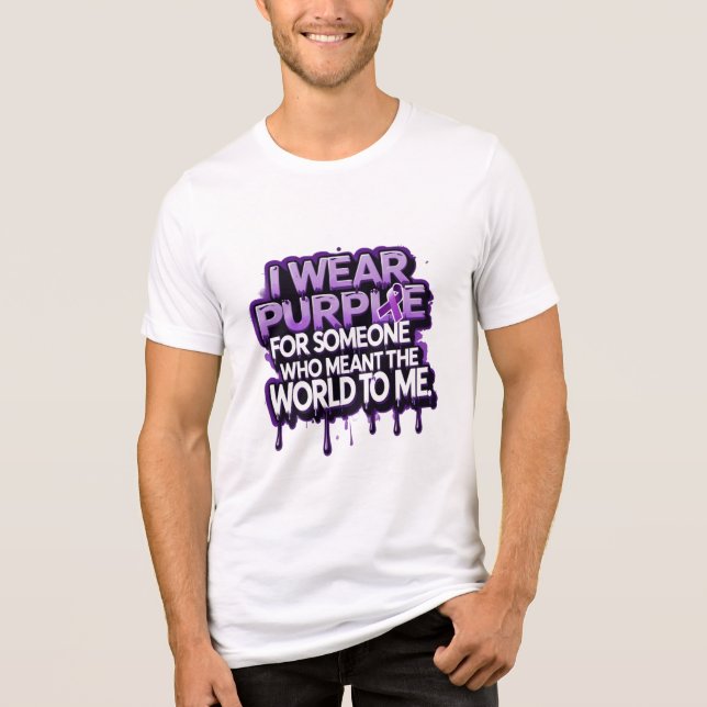 "I Wear Purple" Alzheimer's Awareness Tri-Blend Shirt (Vorderseite)