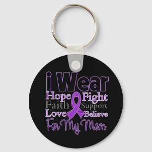 I Wear Purple Collage Mom - Pancreatic Cancer Schlüsselanhänger