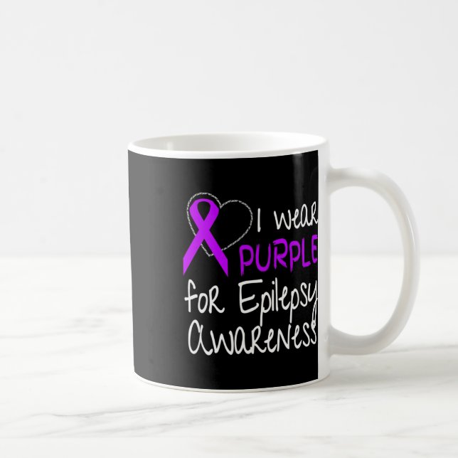 I Wear Purple For Epilepsy Awareness Ribbon  Kaffeetasse (Rechts)