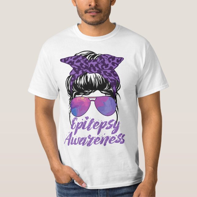 I Wear Purple For Epilepsy Awareness  T-Shirt (Vorderseite)