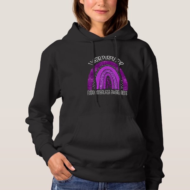 I wear purple for fibromyalgia awareness rainbow hoodie (Vorderseite)