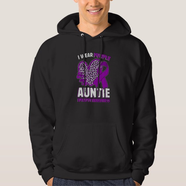 I Wear Purple For My Auntie Epilepsy Awareness Leo Hoodie (Vorderseite)