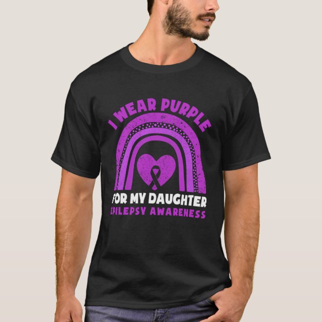 I Wear Purple For My Daughter Epilepsy Awareness M T-Shirt (Vorderseite)