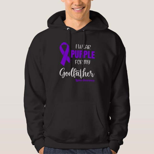 I Wear Purple For My Godfather for Lupus Awareness Hoodie (Vorderseite)
