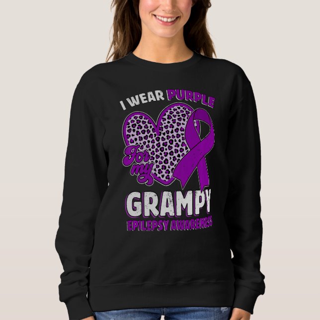 I Wear Purple For My Grampy Epilepsy Awareness Leo Sweatshirt (Vorderseite)