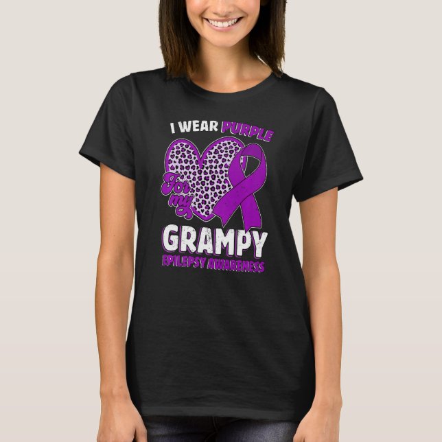 I Wear Purple For My Grampy Epilepsy Awareness Leo T-Shirt (Vorderseite)