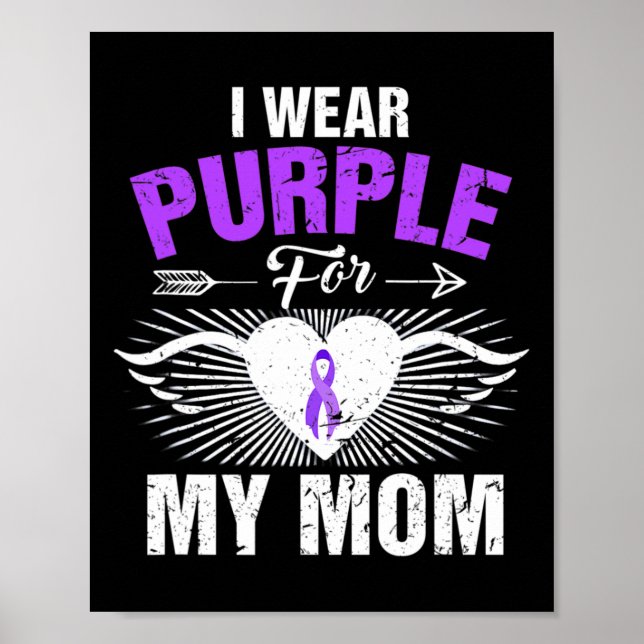 I Wear Purple For My Mom Epilepsy Awareness Costum Poster (Vorne)