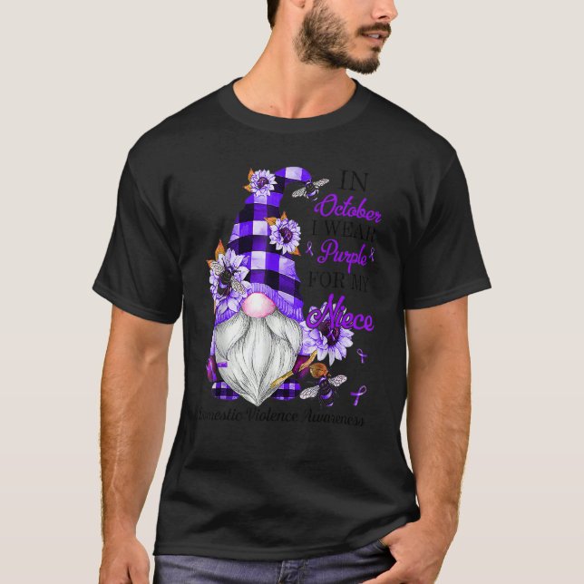 I Wear Purple For My Niece Purple Gnome Domestic V T-Shirt (Vorderseite)