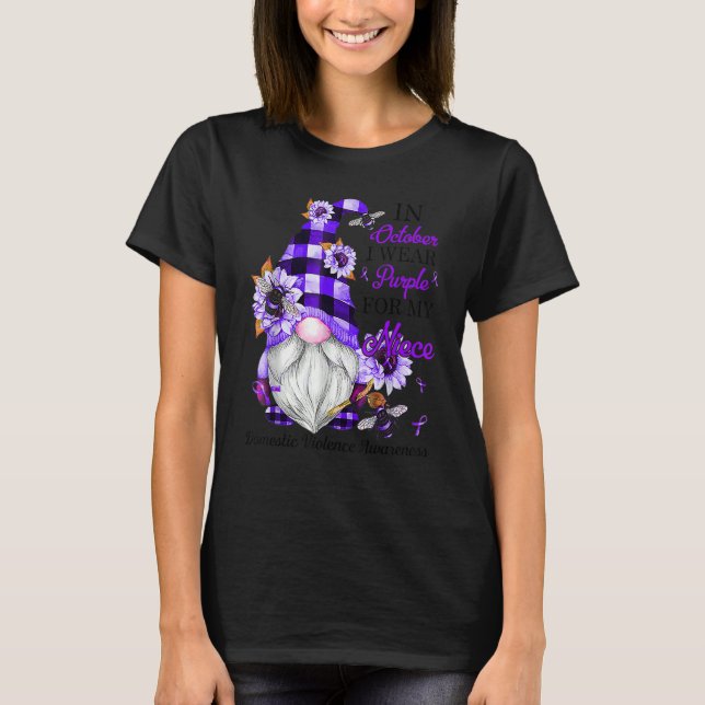 I Wear Purple For My Niece Purple Gnome Domestic V T-Shirt (Vorderseite)