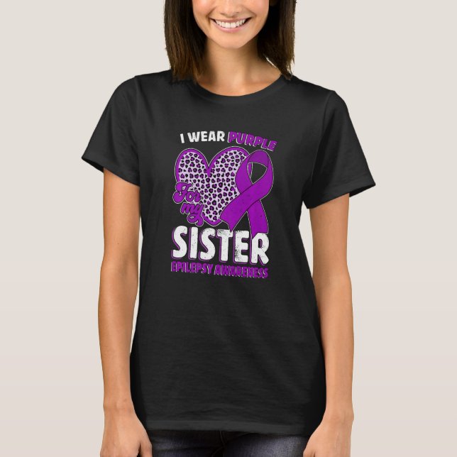 I Wear Purple For My Sister Epilepsy Awareness Leo T-Shirt (Vorderseite)