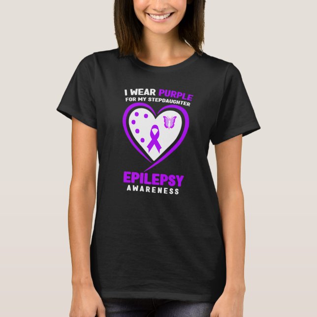 I Wear purple For My Stepdaughter Epilepsy Awarene T-Shirt (Vorderseite)