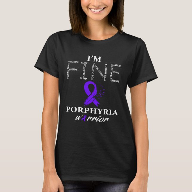 I Wear Purple For Porphyria Awareness Warrior  2 T-Shirt (Vorderseite)