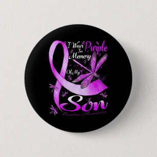 I Wear Purple In Memory For My Son Overdose Awaren Button