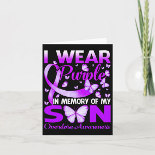 I Wear Purple In Memory For My Son Overdose Awaren Karte