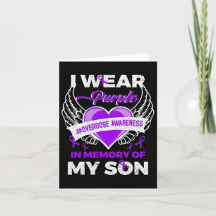 I Wear Purple In Memory For My Son Overdose Awaren Karte
