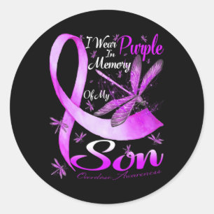 I Wear Purple In Memory For My Son Overdose Awaren Runder Aufkleber