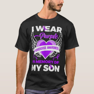 I Wear Purple In Memory For My Son Overdose Awaren T-Shirt