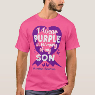 I Wear Purple In Memory For My Son Overdose Awaren T-Shirt