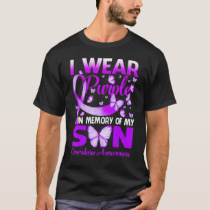 I Wear Purple In Memory For My Son Overdose Awaren T-Shirt