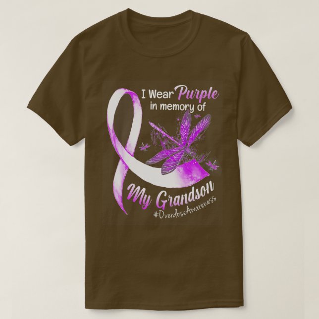 I Wear Purple In Memory Of My Grandson Overdose Aw T-Shirt (Design vorne)