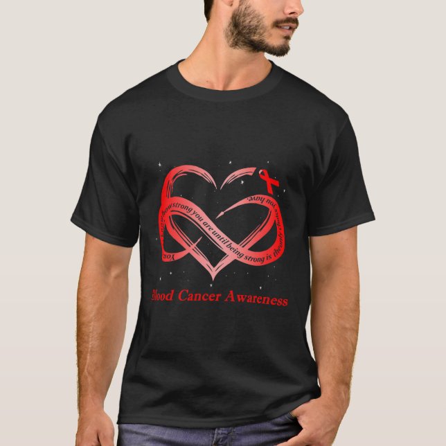 I Wear Red For Blood Cancer Awareness Warrior  T-Shirt (Vorderseite)