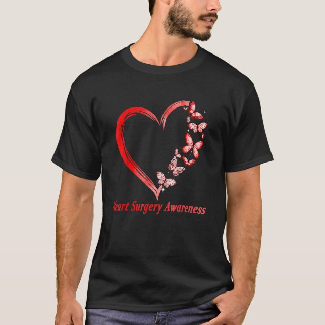 I Wear Red For Heart Surgery Awareness T-Shirt (Vorderseite)