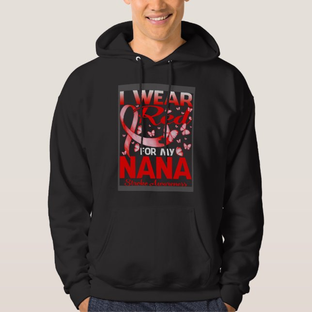 I Wear Red For My Nana Stroke Awareness Hoodie (Vorderseite)