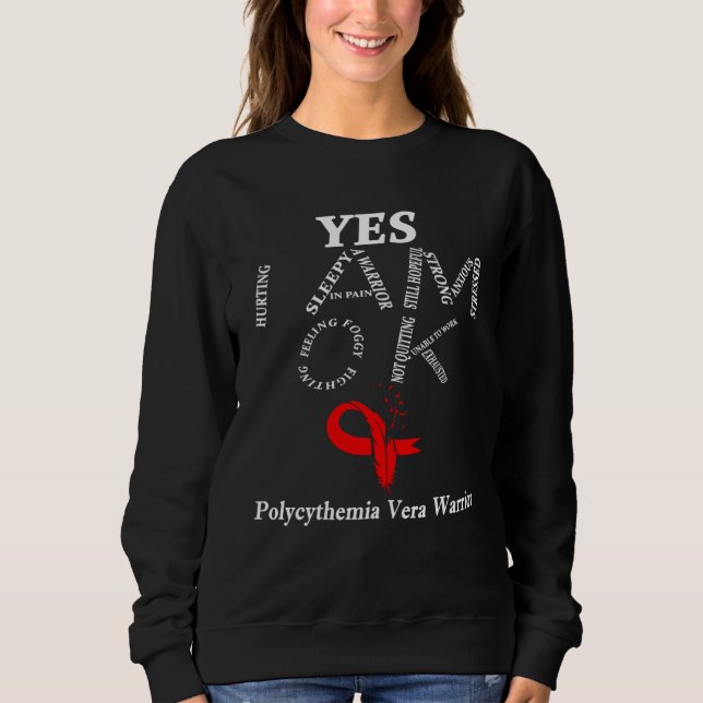 I Wear Red For Polycythemia Vera Awareness Warrior Sweatshirt (Vorderseite)