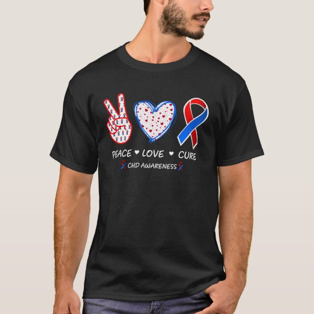 I Wear Red To Fight Heart Disease Awareness CHD Mo T-Shirt (Vorderseite)