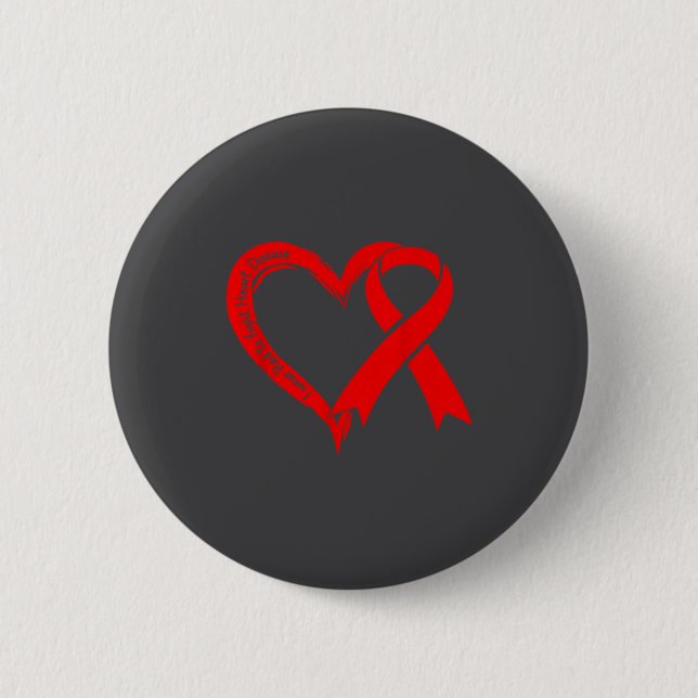 I Wear Red To Fight Heart Disease Awareness Heart  Button (Vorderseite)