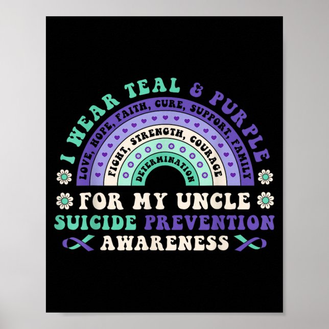 I Wear Teal &amp; Purple For My Uncle Suicide Prev Poster (Vorne)
