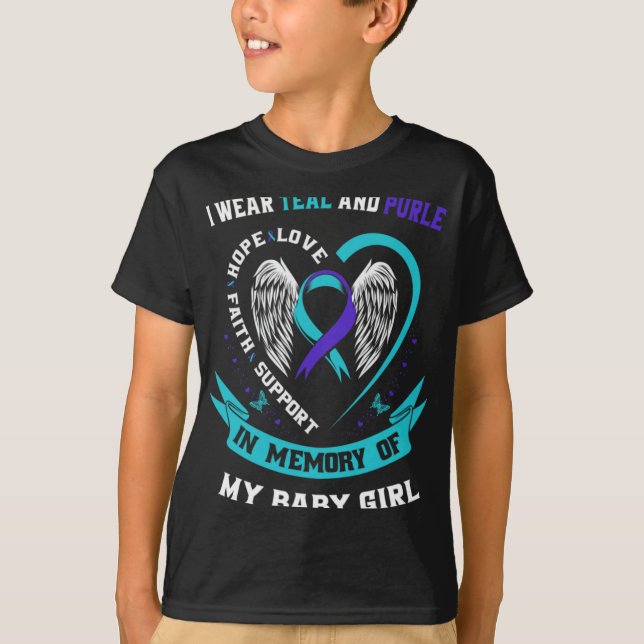 I Wear Teal And Purple Ba  T-Shirt (Vorderseite)