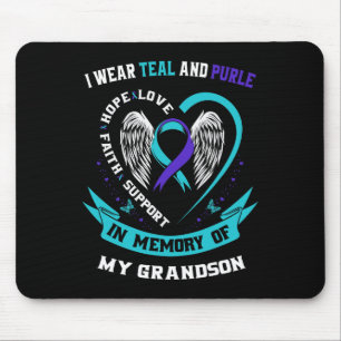 I Wear Teal and Purple For My Grandson Suicide Awa Mousepad