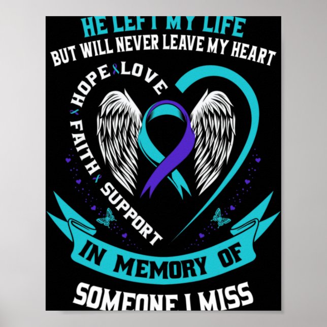 I Wear Teal And Purple For Someone I Miss Suicide  Poster (Vorne)