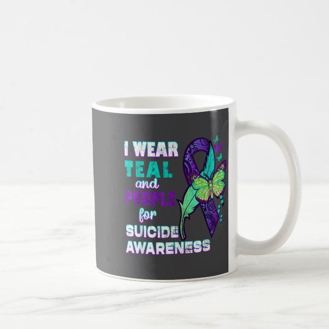 I Wear Teal Purple For Suicide Awareness You Women Kaffeetasse (Rechts)