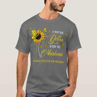 I Wear Yellow For My Husband Sarcoma Cancer Awaren T-Shirt