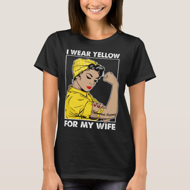 I Wear Yellow For My Wife Endometriosis Awareness T-Shirt (Vorderseite)