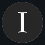 I Wedding Monogram Black Stickers<br><div class="desc">Diese Aufkleber verfügen über ein elegantes I-Monogramm. Ideal für Gastgeschenke Hochzeiten,  etc.!</div>