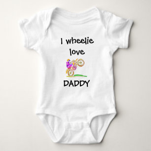I Wheelie Liebe Daddy Motocross Baby Bodysuit Baby Strampler