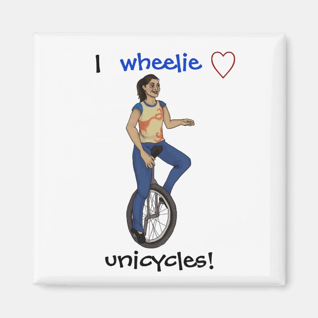 I Wheelie Liebe Einräder Magnet (Vorne)