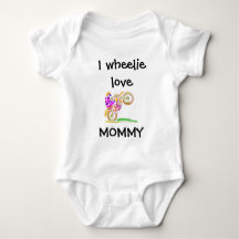 I Wheelie Liebe Mommy Motocross Baby Bodysuit