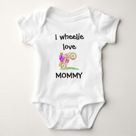 I Wheelie Liebe Mommy Motocross Baby Bodysuit Strampler