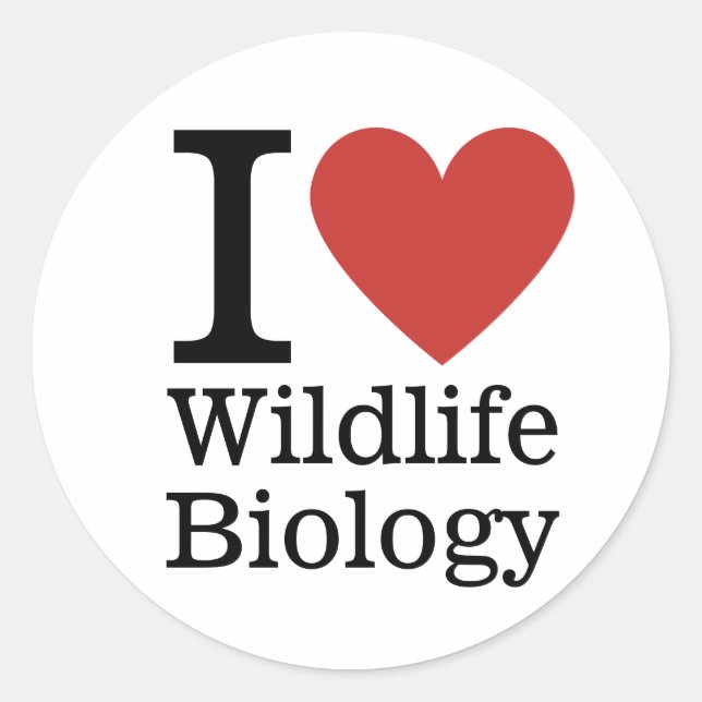 I ❤️ Wildlife Biology for Students/Faculty CUSTOM Runder Aufkleber (Vorderseite)