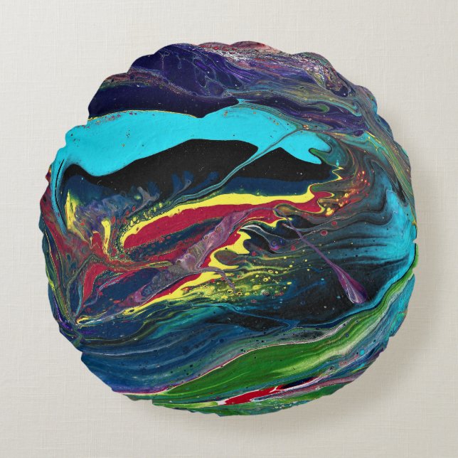 I Will 3 Wild Crazy farbenfrohe Abstrakte Kissen (Vorderseite)