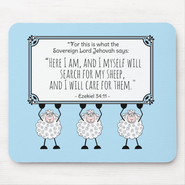 "I Will Care for My Sheep"  Mousepad (Vorne)