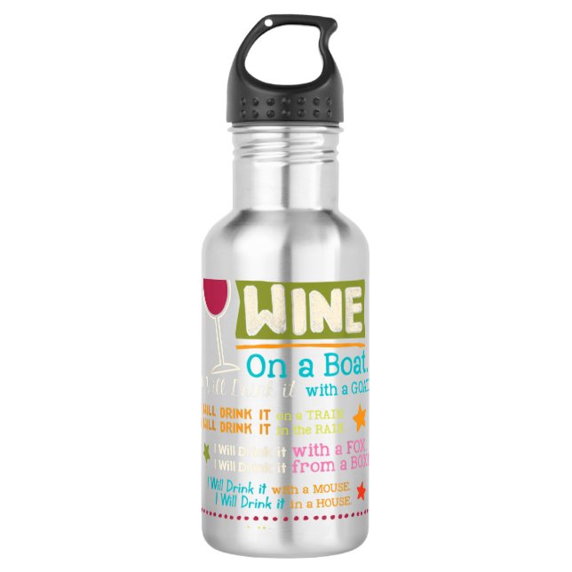 I Will Drink Wine Everywhere Funny Wine Lover Edelstahlflasche (Vorderseite)