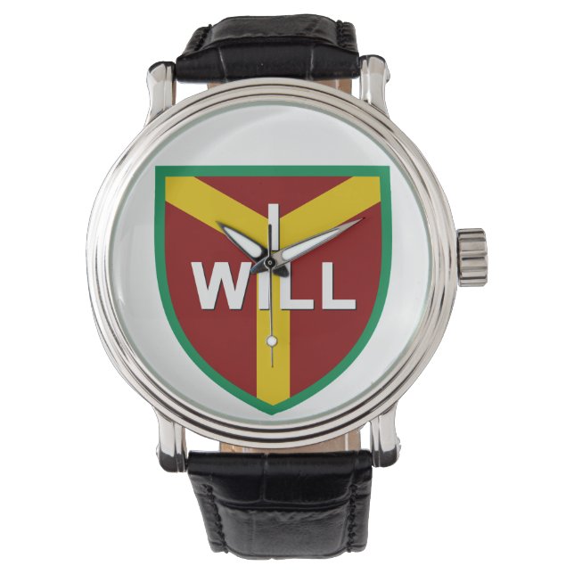 "I Will" Motto, Slogan von Chicago, IL Armbanduhr (Vorderseite)