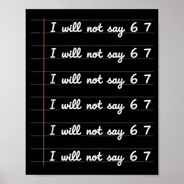 I Will Not Say 6 7  Poster (Vorne)