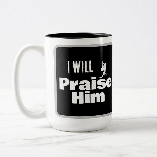 I Will Praise Him, Guitar for the King Zweifarbige Tasse (Links)