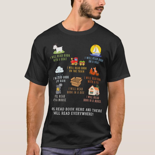 I Will Read Books On A Boat And Everywhere Reading T-Shirt (Vorderseite)